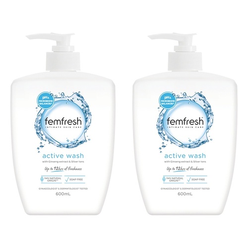 Femfresh Active Wash 600mL Pack of 2