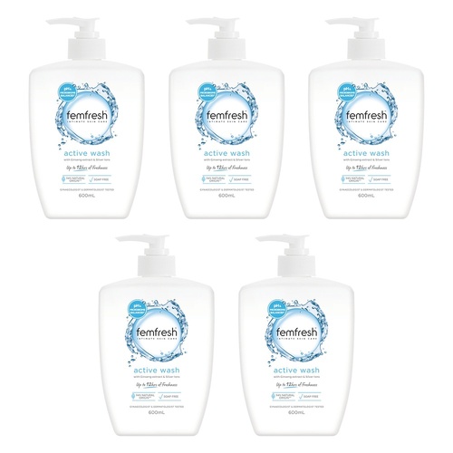 Femfresh Active Wash 600mL Pack of 5