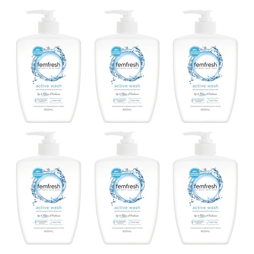 Femfresh Active Wash 600mL Pack of 6