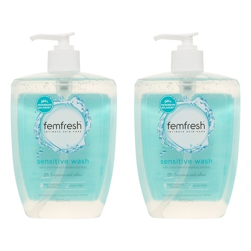 Femfresh Sensitive Wash 600mL Pack of 2