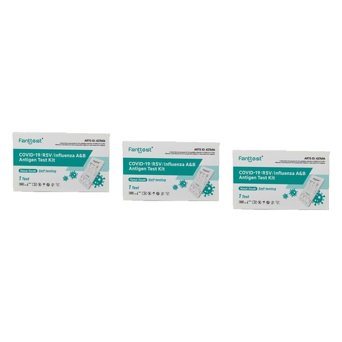 Fanttest Plus RSV/Flu A/B Covid-19 Rapid Antigen Test Pack of 3
