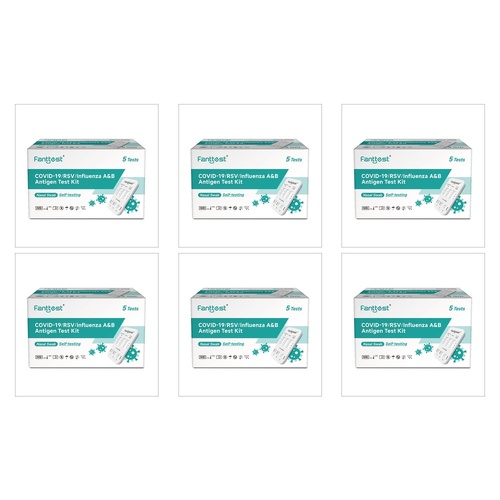 Fanttest Plus RSV A/B COVID19 Test 5 Pack Bundle of 6
