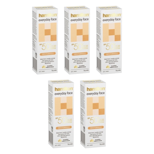 Hamilton Everyday Face Lotion SPF 50+ 75g Pack of 5