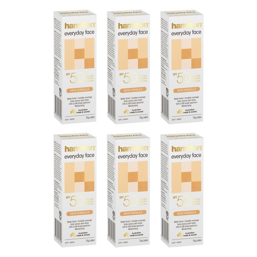 Hamilton Everyday Face Lotion SPF 50+ 75g Pack of 6