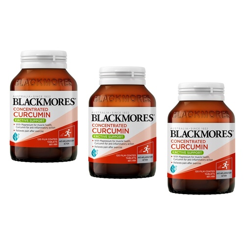 Blackmores Concentrated Curcumin + Active Support 120 Tablets Pack of 3