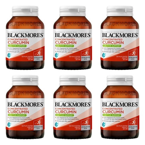 Blackmores Concentrated Curcumin + Active Support 120 Tablets Pack of 6