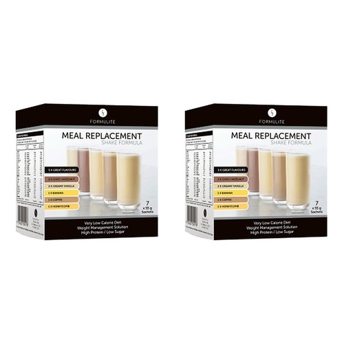 Formulite Meal Replacement Shake Mixed Flavours 55g x 7 Sachets Pack of 2