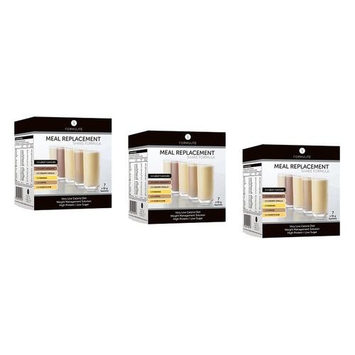 Formulite Meal Replacement Shake Mixed Flavours 55g x 7 Sachets Pack of 3