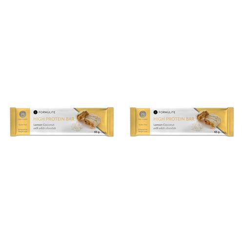Formulite High Protein Bar Lemon Coconut 65g x 12 Bundle of 2