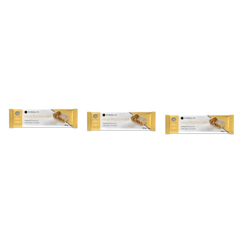 Formulite High Protein Bar Lemon Coconut 65g x 12 Bundle of 3