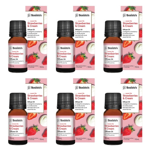 Bosisto's Strawberries & Cream Diffuser Oil 10mL Pack of 6