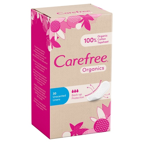 Carefree Organics Unscented Liners 30 Pack
