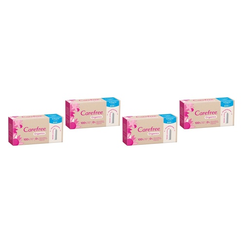 Carefree Organics Regular Tampons 16 Pack Bundle of 4
