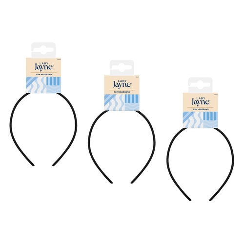 Lady Jayne Slim Headband Assorted Colours Pack of 3