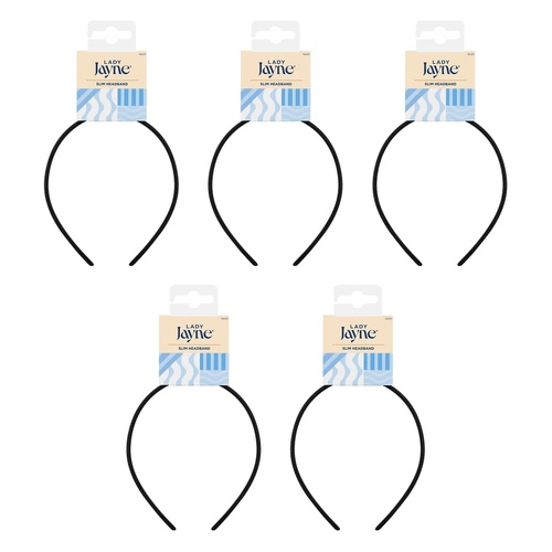 Lady Jayne Slim Headband Assorted Colours Pack of 5