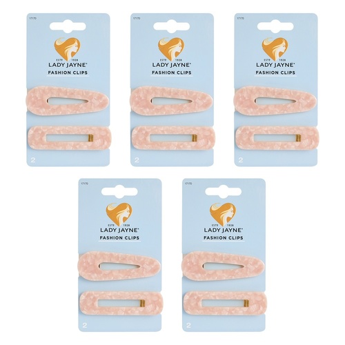 Lady Jayne Fashion Clips Assorted Colours 2 Pack Bundle of 5