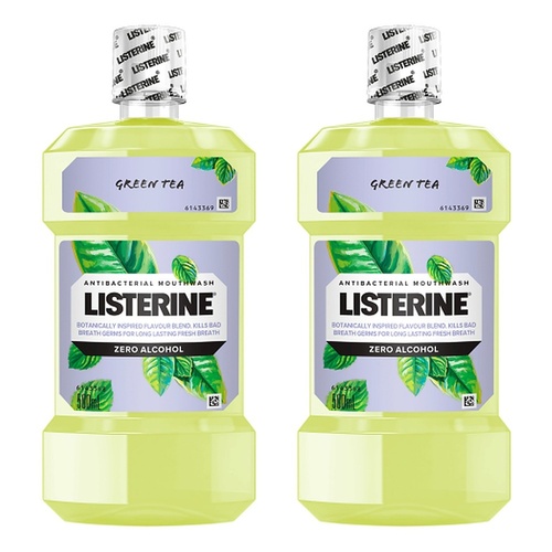 Listerine Green Tea Alcohol-Free Mouthwash 500mL Pack of 2