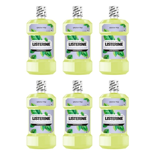 Listerine Green Tea Alcohol-Free Mouthwash 500mL Pack of 6