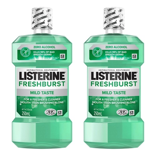 Listerine Freshburst Zero Mouthwash 250mL Pack of 2