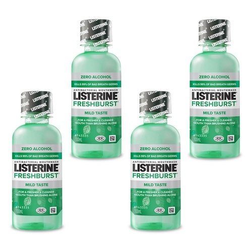 Listerine Freshburst Zero Mouthwash 100mL Pack of 4