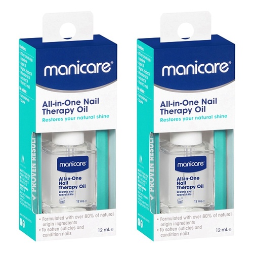 Manicare All-in-One Nail Therapy Oil 12mL Pack of 2
