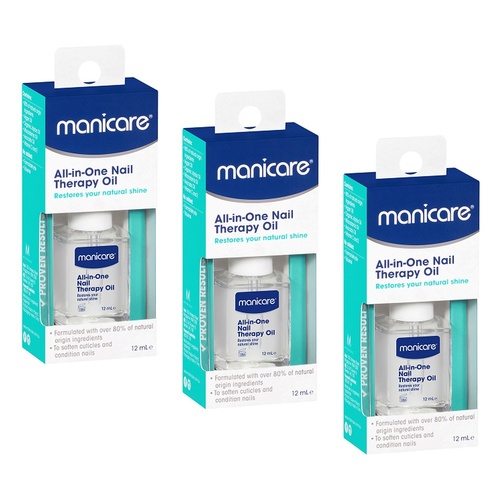 Manicare All-in-One Nail Therapy Oil 12mL Pack of 3