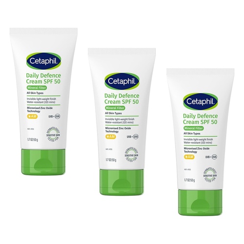 Cetaphil Daily Defence Cream SPF 50, 50g Pack of 3