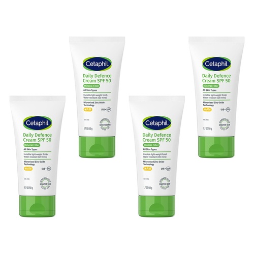 Cetaphil Daily Defence Cream SPF 50, 50g Pack of 4