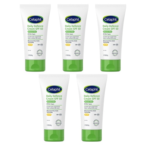 Cetaphil Daily Defence Cream SPF 50, 50g Pack of 5