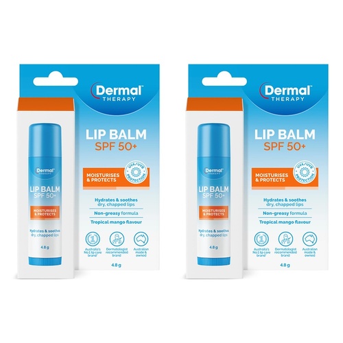 Dermal Therapy Lip Balm SPF 50+ Stick 4.8g Pack of 2