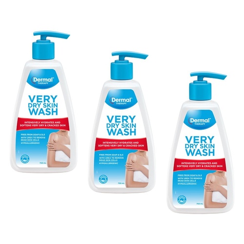 Dermal Therapy Very Dry Skin Wash 750mL Pack of 3