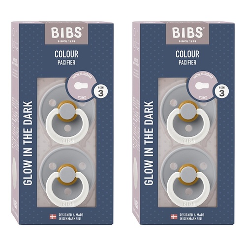 Bibs Colour Pacifier Glow in the Dark Cloud Size 3 2 Pack Bundle of 2