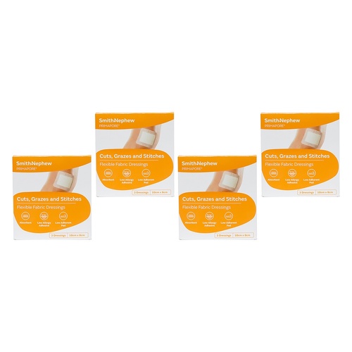 Primapore Flexible Fabric Dressing 10cm x 8cm 3 Dressings Pack of 4