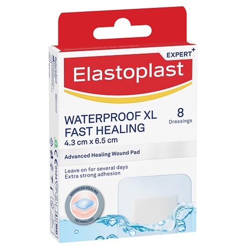 Elastoplast Waterproof XL Fast Healing Dressing 8 Pack
