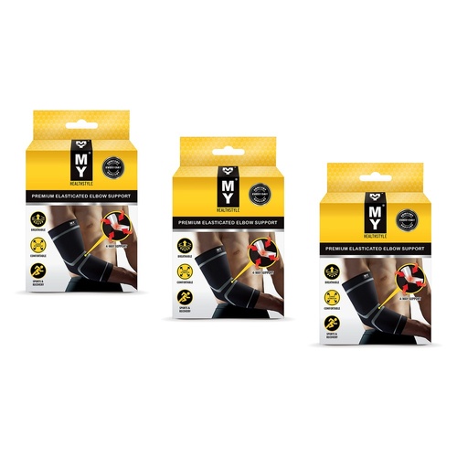 MY Premium Elasticated Elbow Support Large Pack of 3