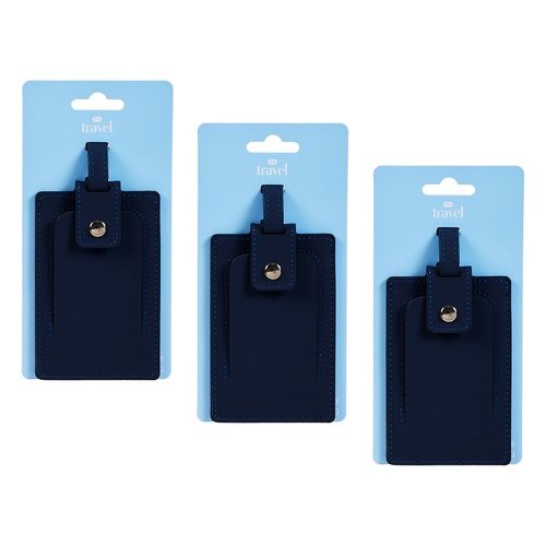 Pharmacy Health Luggage Tag Navy Pack of 3