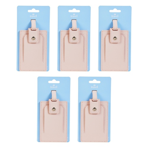 Pharmacy Health Luggage Tag Pink Pack of 5
