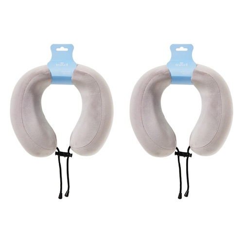 Pharmacy Health Memory Foam Neck Pillow Grey Pack of 2