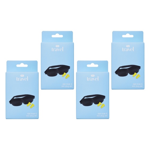Pharmacy Health Eye Mask and Ear Plug Travel Set Pack of 4