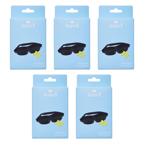 Pharmacy Health Eye Mask and Ear Plug Travel Set Pack of 5