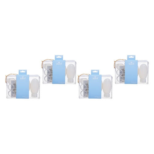 Pharmacy Health Refillable Travel Bottle Kit 6 Piece Set Pack of 4