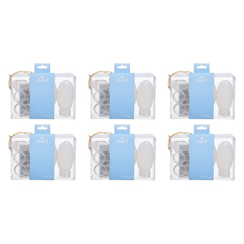 Pharmacy Health Refillable Travel Bottle Kit 6 Piece Set Pack of 6