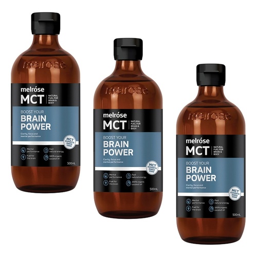 Melrose Health MCT Oil Brain Power 500mL Pack of 3