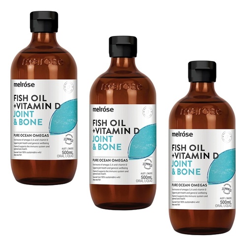 Melrose Fish Oil + Vitamin D Joint & Bone 500mL Pack of 3