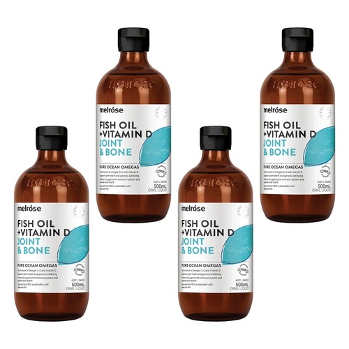 Melrose Fish Oil + Vitamin D Joint & Bone 500mL Pack of 4