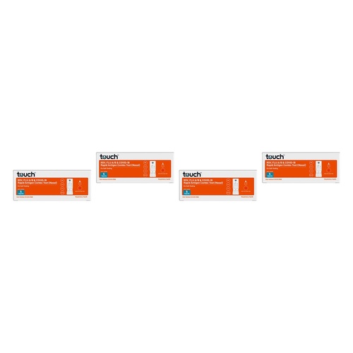TouchBio RSV, Flu A/B & COVID-19 Combo Rapid Antigen Test 5 Tests Pack of 4