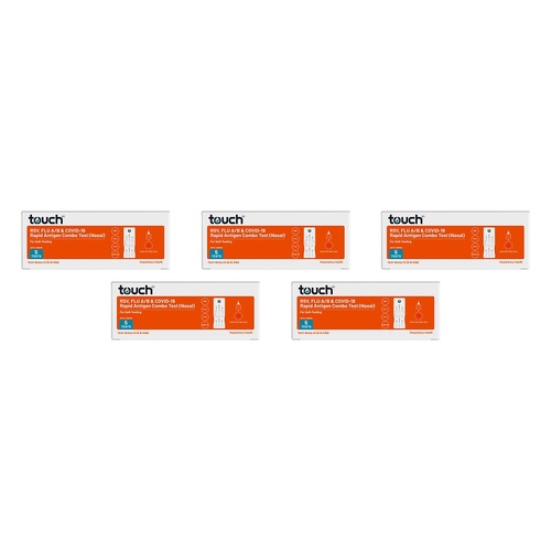 TouchBio RSV, Flu A/B & COVID-19 Combo Rapid Antigen Test 5 Tests Pack of 5
