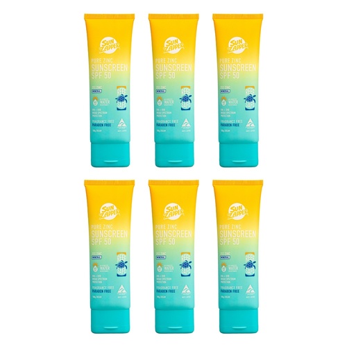 Sun Zapper Pure Zinc 25% Sunscreen SPF50 100mL Pack of 6