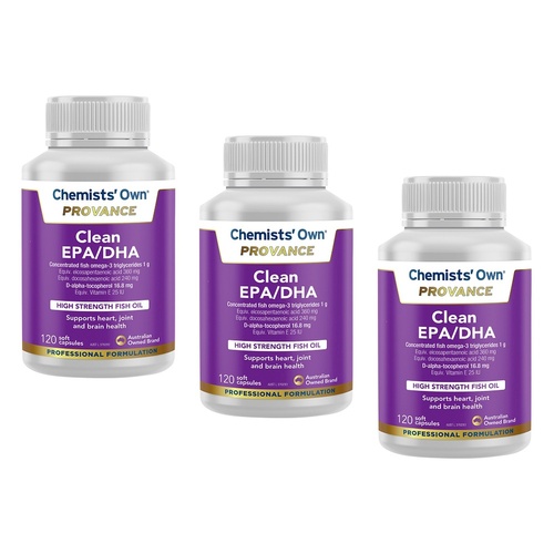 Chemists' Own Provance Clean EPA DHA Fish Oil 120 Capsules Pack of 3