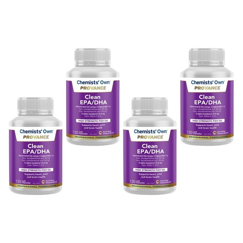 Chemists' Own Provance Clean EPA DHA Fish Oil 120 Capsules Pack of 4